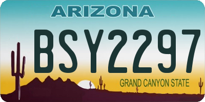 AZ license plate BSY2297