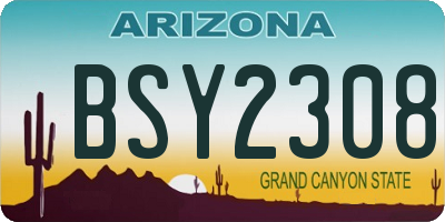 AZ license plate BSY2308