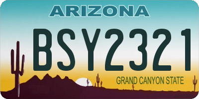 AZ license plate BSY2321
