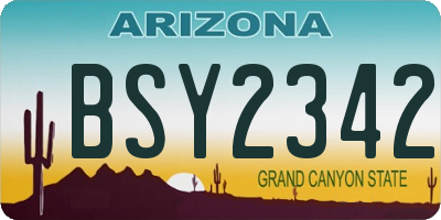 AZ license plate BSY2342