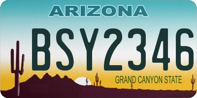 AZ license plate BSY2346
