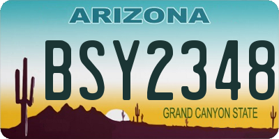 AZ license plate BSY2348