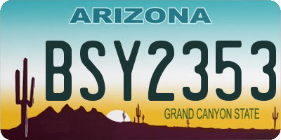 AZ license plate BSY2353