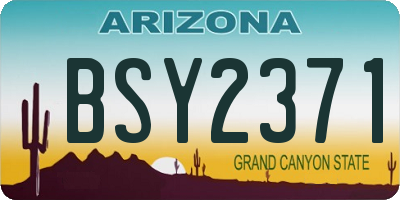 AZ license plate BSY2371