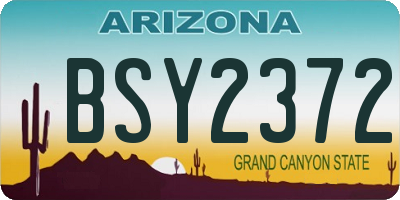 AZ license plate BSY2372