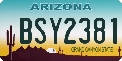 AZ license plate BSY2381
