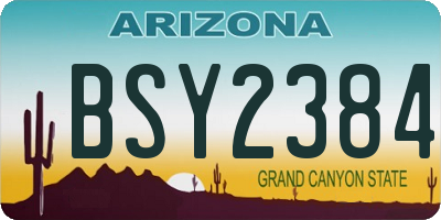 AZ license plate BSY2384