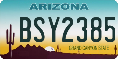 AZ license plate BSY2385