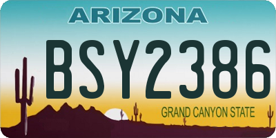 AZ license plate BSY2386