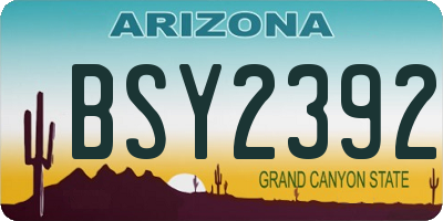 AZ license plate BSY2392