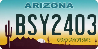 AZ license plate BSY2403