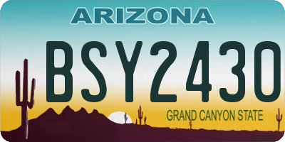 AZ license plate BSY2430