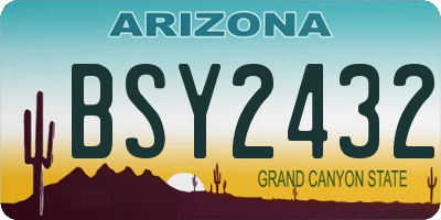 AZ license plate BSY2432