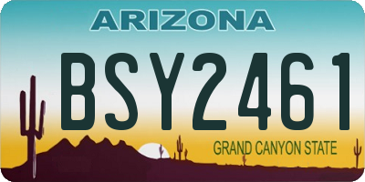 AZ license plate BSY2461