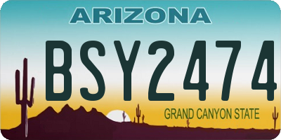 AZ license plate BSY2474