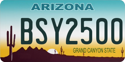 AZ license plate BSY2500