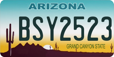 AZ license plate BSY2523