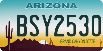 AZ license plate BSY2530