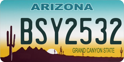 AZ license plate BSY2532
