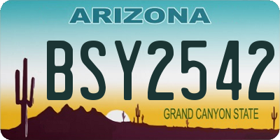 AZ license plate BSY2542
