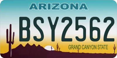AZ license plate BSY2562
