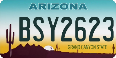 AZ license plate BSY2623