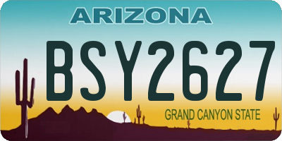 AZ license plate BSY2627