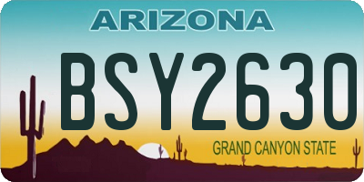 AZ license plate BSY2630
