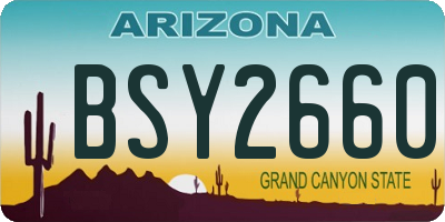 AZ license plate BSY2660