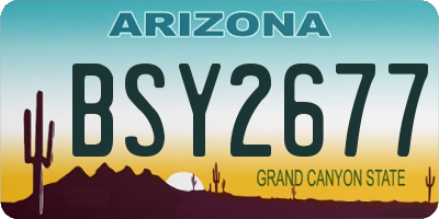 AZ license plate BSY2677