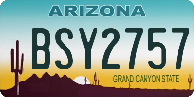 AZ license plate BSY2757