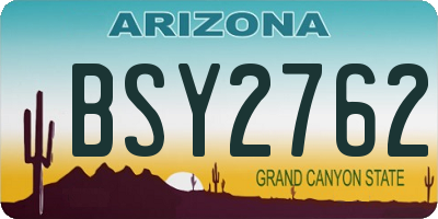 AZ license plate BSY2762
