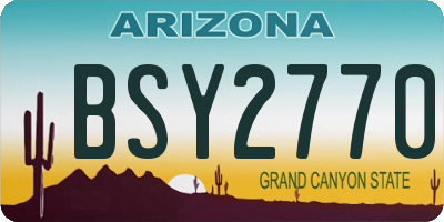 AZ license plate BSY2770