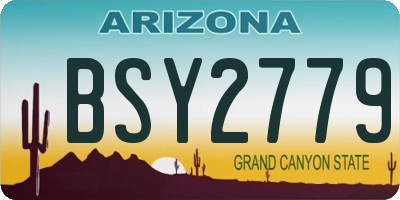 AZ license plate BSY2779