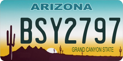AZ license plate BSY2797