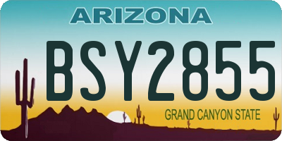 AZ license plate BSY2855