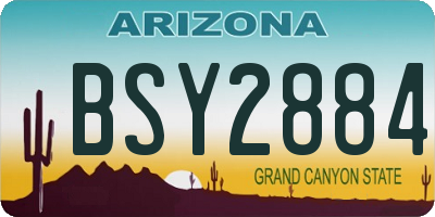 AZ license plate BSY2884