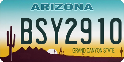 AZ license plate BSY2910