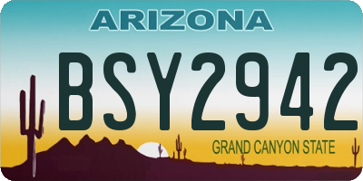 AZ license plate BSY2942