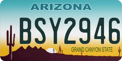 AZ license plate BSY2946