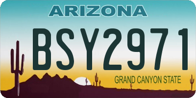 AZ license plate BSY2971