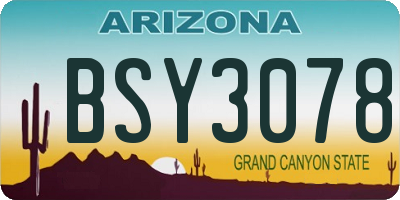 AZ license plate BSY3078