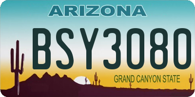 AZ license plate BSY3080
