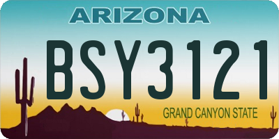 AZ license plate BSY3121