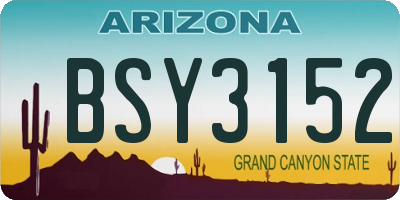 AZ license plate BSY3152