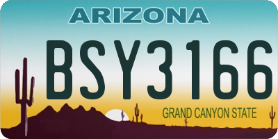 AZ license plate BSY3166