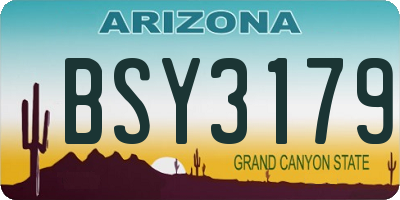 AZ license plate BSY3179
