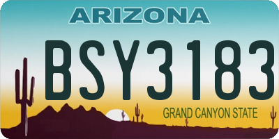 AZ license plate BSY3183