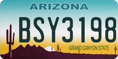 AZ license plate BSY3198