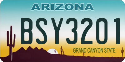 AZ license plate BSY3201